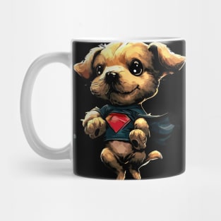 Superhero retro puppy dog Mug